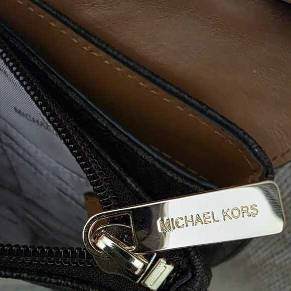 Michael kors Signature Small Fulton Flap Gusset Crossbody in Brown/Acorn - Picture 12 of 14